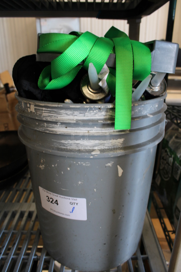 ALL ONE MONEY! Lot of Straps and Liquid Nail Tubes in Gray Poly Bin! - Image 3 of 5