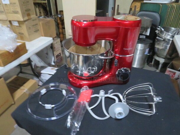 One NEW Vospeed Stand Mixer With Bowl, Guard, Hook, Paddle, And Whip. #SM1550. - Image 1 of 3