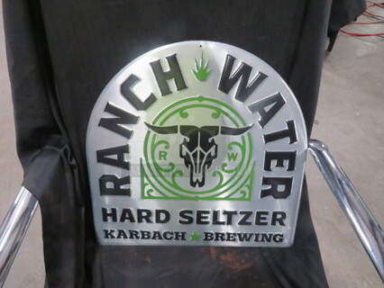 One 17X17 Ranch Water Tin Sign.