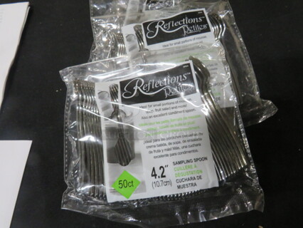 50ct Pack Of Reflections Petites Sampling Spoons. 3XBID