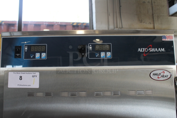 BRAND NEW! 2022 Alto Shaam 1200-UPS Commercial Stainless Steel Double Deck Heated Holding Cabinet With Steel Racks On Commercial Casters. 120V, 1 Phase. Tested and Working!   - Image 2 of 7