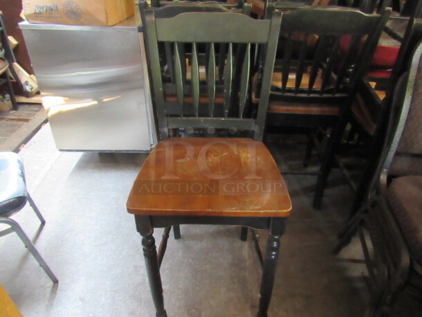 2 Tone Wooden Counter Height Chair. 3XBID.