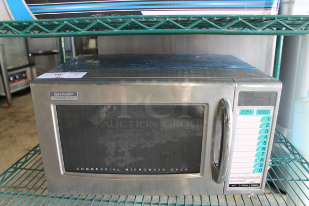 2016 Sharp R-21LTF Stainless Steel Commercial Countertop Microwave Oven. 120 Volts, 1 Phase. - Image 1 of 5