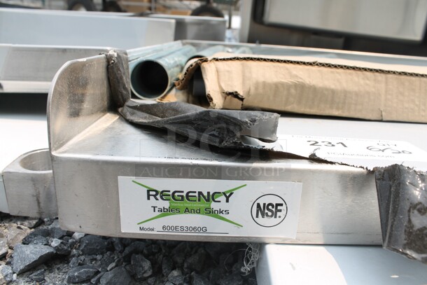 BRAND NEW SCRATCH AND DENT! Regency 600ES3060G Commercial Stainless Steel Disassembled Equipment Stand With Galvanized Undershelf And Legs. - Image 2 of 5