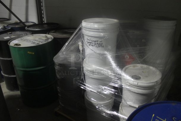 ALL ONE MONEY! Lot of 4 Barrels and Pallet of Buckets.  BUYER MUST REMOVE. - Image 2 of 11
