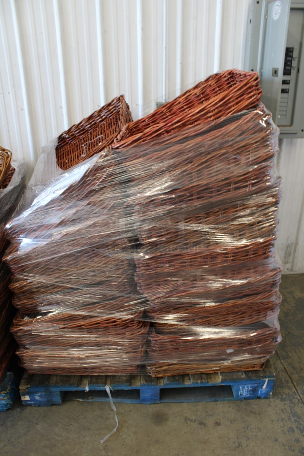 PALLET LOT of 48 Brown Wicker Style Baskets. 18x23x4. 48 Times Your Bid! - Image 2 of 5