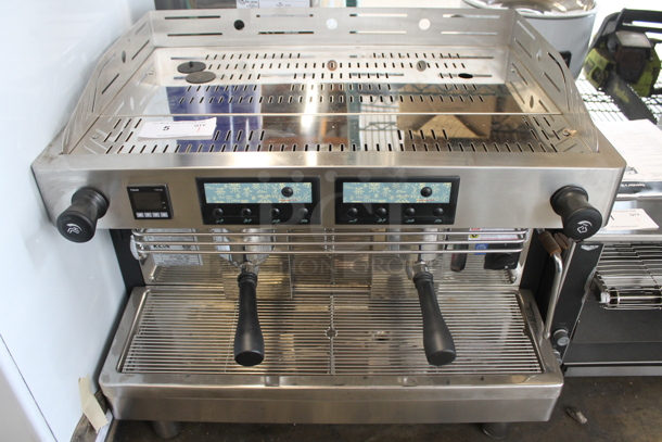BRAND NEW SCRATCH AND DENT! KLub L2TS Stainless Steel Commercial Countertop 2 Group Espresso Machine w/ 2 Portafilters and 2 Steam Wands. 220-240 Volts, 1 Phase. - Image 1 of 7