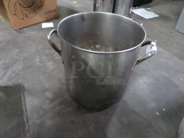 One Stainless Steel Stock Pot. 12.5X13