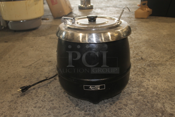 Avantco 177S30 Electric Countertop 11Qt Soup Kettle Warmer In Black With Stainless Steel Lid. 120V. Tested and Working! - Image 1 of 7