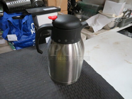 One Stainless Steel Coffee Pot.