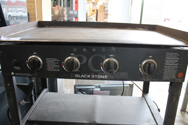 Black Stone 1554 Metal Portable Propane Gas Powered Catering Flat Top Griddle on Commercial Casters w/ Cover.  - Image 7 of 9
