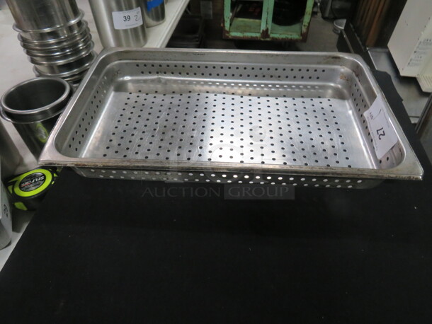 One Full Size 2.5 Inch Deep Perforated Hotel Pan. 