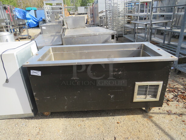 One Refrigerated Cold Well On Casters. 115 Volt. 60X28X30