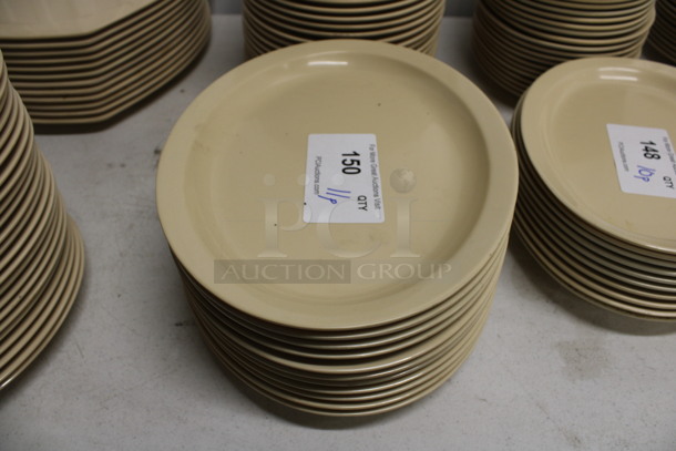 ALL ONE MONEY! Lot of 11 Tan Melamine Oval Plates! 13x9.5x1