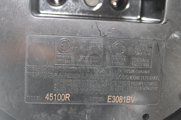 45100R Metal Countertop Percolating Urn. 115 Volts, 1 Phase.  - Image 7 of 8