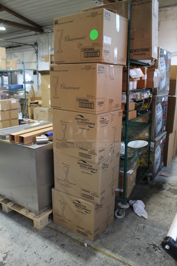 5 Boxes of 100 BRAND NEW! Classicware CWSWN6 Clear Poly Wine Glasses. 5 Times Your Bid! - Image 3 of 5