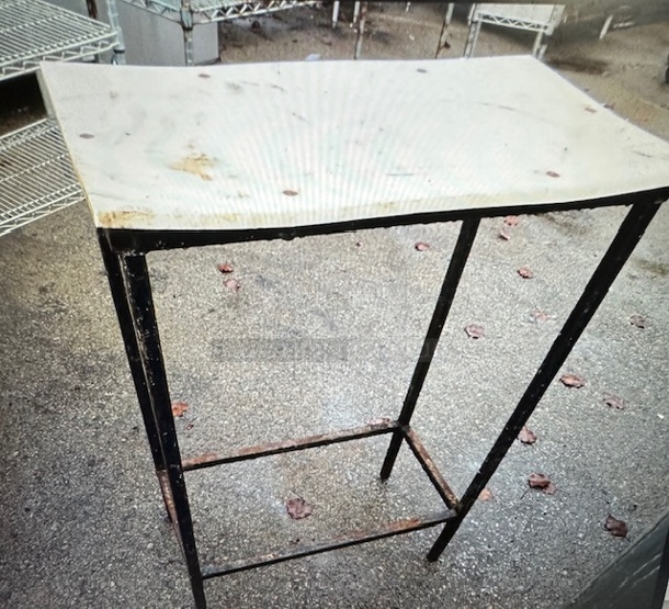 One Black Metal Stand With Cutting Board Top. 23X12.5X33 - Image 1 of 1