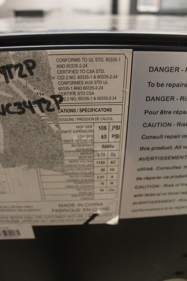 BRAND NEW SCRATCH AND DENT! Avanti WC34T2P 34 Bottle Undercounter Wine Chiller With Black Cabinet And Stainless Steel Trimmed Door. 115V. Tested And Working! - Image 6 of 6