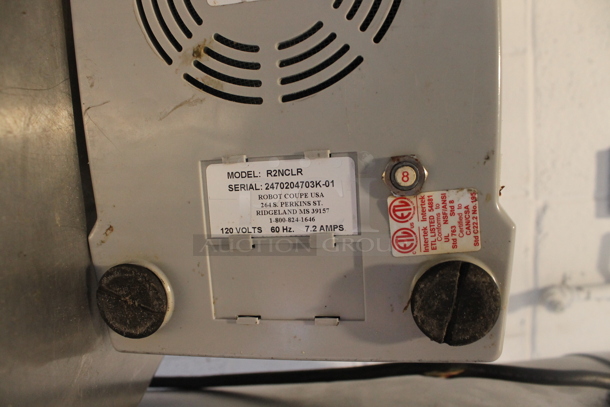 Robot Coupe R2NCLR Metal Commercial Countertop Food Processor w/ Bowl, Continuous Feed Head and S Blade. 120 Volts, 1 Phase. Tested and Working! - Image 4 of 6