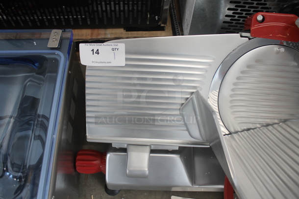 BRAND NEW SCRATCH AND DENT! 2022 Berkel B12-SLC Stainless Steel Commercial Countertop 12" Medium-Duty Gravity Feed Manual Meat Slicer w/ Blade Sharpener. 115 Volts, 1 Phase. Tested and Working! - Image 5 of 9