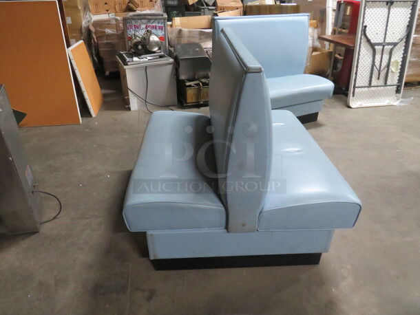 One Double Sided Light Blue Cushioned Seat. 46X44X43