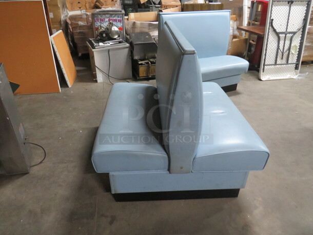 One Double Sided Light Blue Cushioned Seat. 46X44X43 - Image 1 of 3