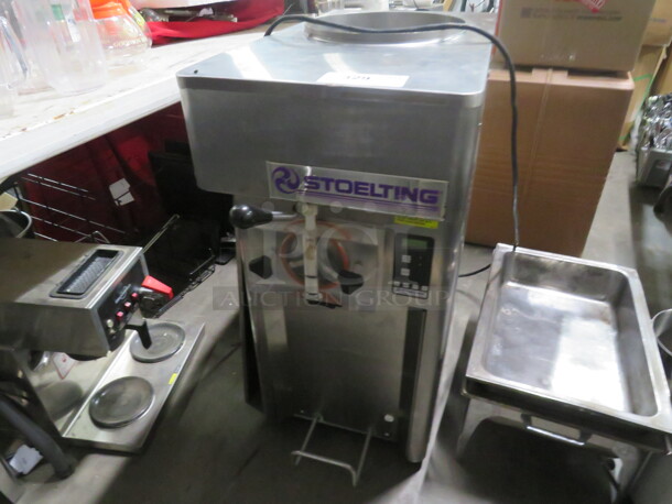 One Stainless Steel Stoelting Soft Serve Machine. No Lid. 208/230 Volt. 1 Phase. Model# F111-38I. 15X34X32. - Image 1 of 3