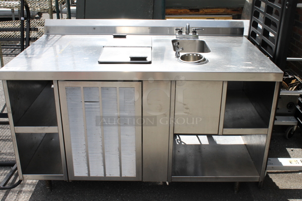 Stainless Steel Commercial Ice Cream Station w/ Freezer, Sink Basin and Under Shelves. Cannot Test Due To Missing Power Cord - Image 1 of 6