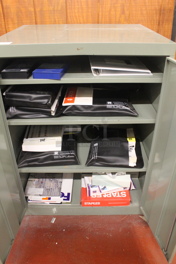 Green Metal 2 Door Cabinet w/ Contents. - Image 4 of 4