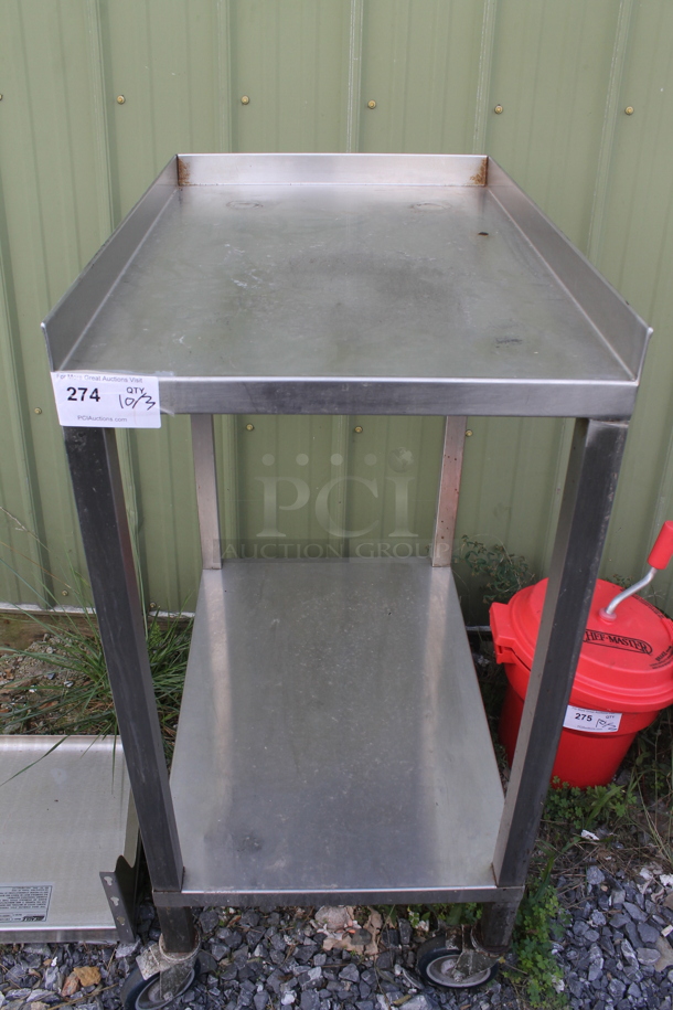 Stainless Steel Commercial 2 Tier Cart on Commercial Casters. - Image 1 of 2