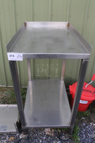 Stainless Steel Commercial 2 Tier Cart on Commercial Casters.