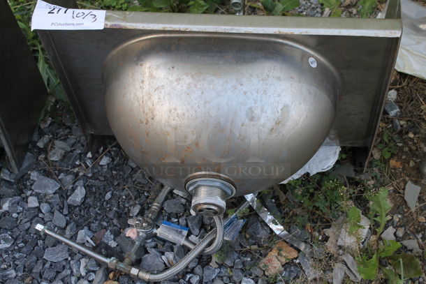 Eagle HSA-10-F-LRS Stainless Steel Commercial Single Bay Wall Mount Sink w/ Faucet and Handles. - Image 4 of 4