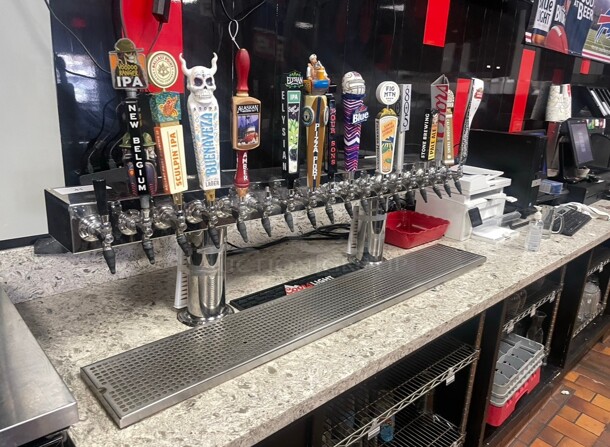 American Beverage 18 Faucet Stainless Steel Commercial Beer Tower Dispenser NSF  - Image 1 of 5