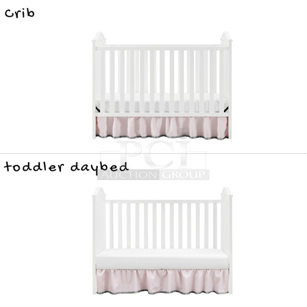 Baby Relax Adelyn 2-in-1 Convertible Crib, White. 54.25in W x 31.5in D x 41.63in H