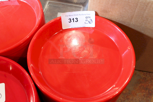 HUGE STACK! 11" Red Round Plastic Serving Platters. 
11x1-1/2
50x Your Bid - Image 3 of 3