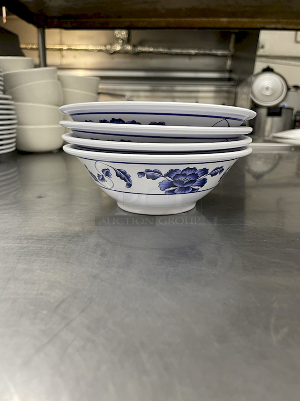 6" Floral Print Bowls, Melamine. 4x Your Bid.  - Image 1 of 2