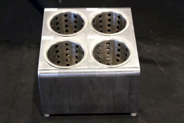 SWEET! 4 Hole Stainless Steel Silverware Organizer Set.
10x11-3/4x8-1/4 - Image 1 of 4