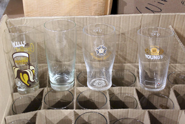 BEER ENTHUSIAST'S TREASURE CHEST! 4 Different Styles of Pint Glasses, 24 In Total. 
24x Your Bid