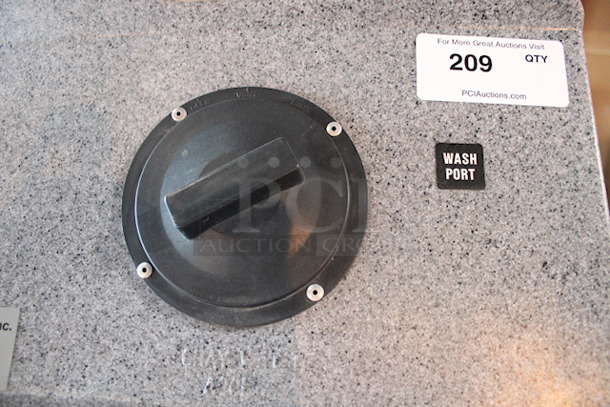 PERFECT! PolyJohn 15.5 Gallon Mobile Sink On  Heavy Duty Casters! Hands Free, Foot Pedal Activated. 18" x 20" x 62"
Unit Can Accommodate: Fresh Water Tank Capacity: 15.5 gallons, Waste Water Tank Capacity: 19 gallons, Soap Dispenser Capacity: 30 oz., Includes Paper Towel Dispenser.  - Image 11 of 12