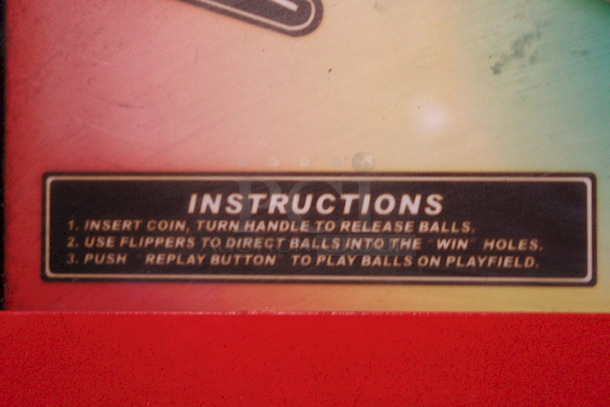 EXCITING! Impulse Industries Play More Win More Gumball Machine, High Quality Pinball Style Gumball Vending Machine. Accepts Quarters, .50¢ To Play. On Heavy Duty Commercial Casters, Holds Up To $400.00 In Quarters. Capable Of Vending Gumballs, Bouncy Balls, Or Jawbreakers. Currently Filled With Bouncy Balls. 54" H x 18" W x 24" D 
 - Image 6 of 10