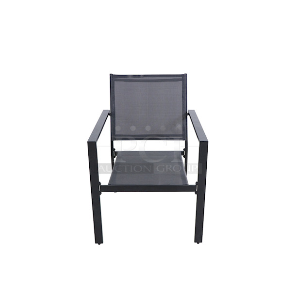 OUTSTANDING!! Mainstays Kingston Ridge 4-Piece Outdoor Conversation Set Patio Furniture with Grey Sling, Black Metal - Image 3 of 9