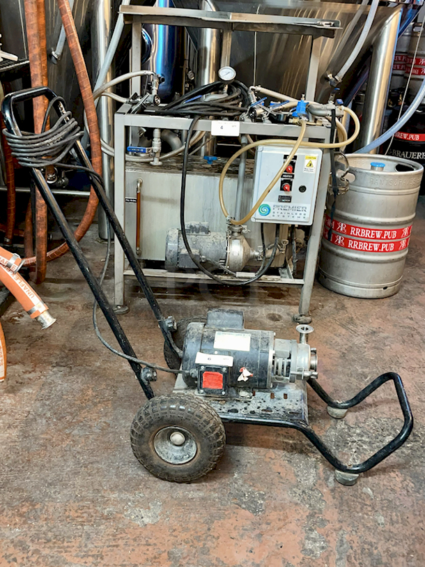 SWEET! Sanitary Beer Transfer Pump On Brewers Cart