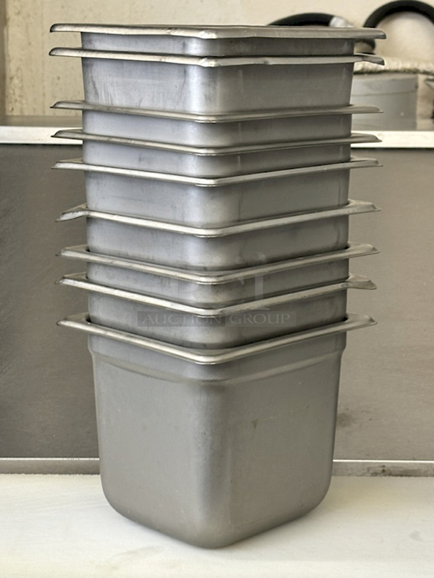 HIGH QUALITY! 1/6 Pans, 6" Deep. 8x Your Bid - Image 8 of 8