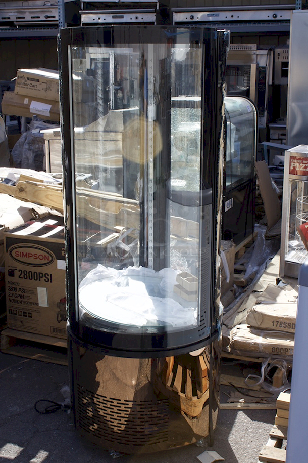 BRAND NEW SCRATCH & DENT! Avantco BCR-15-HC Copper Circular Glass Refrigerated Display Case. 115v Unit Tested. Turns On. Works Great!! SN: 1318004100066 Damage To The External Glass. 
 - Image 4 of 4