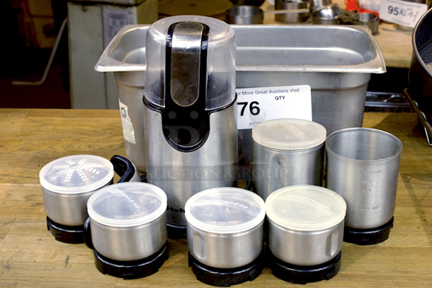 KitchenAid BCG211OB Coffee and Spice Grinder, Onyx Black Includes: (1) Grinder, (1) Coffee grind bowl, (2) Spice grind bowl, (1) Shaker lid, (4) Airtight storage lid, (2) Large Bowls (1) Switch Extender - Image 1 of 5