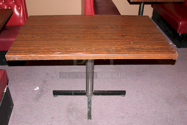 HIGH QUALITY! Oak Finished Table Top With Heavy Duty Metal Frame and Crossbar Base. 48x30x30 - Image 2 of 2