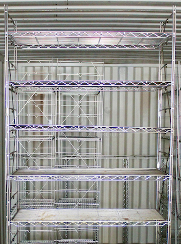 LIKE NEW! Metro 1848C Regular Erecta® Shelf, wire, 48"W x 18"D x 88”, Chrome Plated Finish, 5 Shelves. - Image 3 of 3