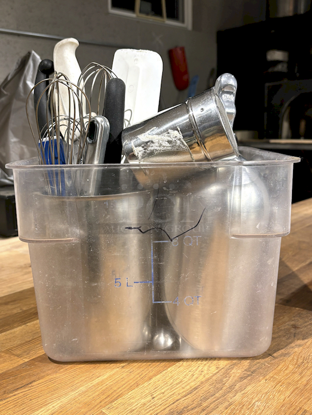HUGE LOT! Cambro 12qt Container Full Of Small Wares - Image 4 of 5