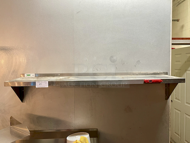 Regency 600WS1260HD 16 Gauge Stainless Steel 12" x 60" Heavy Duty Solid Wall Shelf - Image 1 of 1