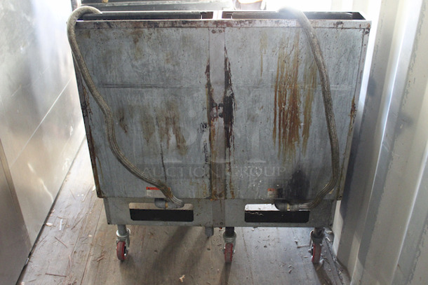 OUTSTANDING! 2 Pitco® SG18-S Natural Gas 75 lb. Stainless Steel Floor Fryers On Commercial Casters, 39x34x45. 2x Your Bid.  - Image 6 of 6
